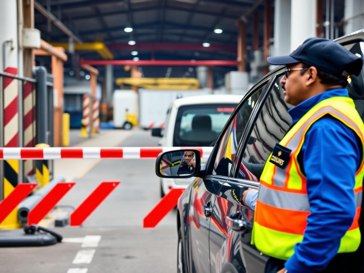 Factory gate vehicle check